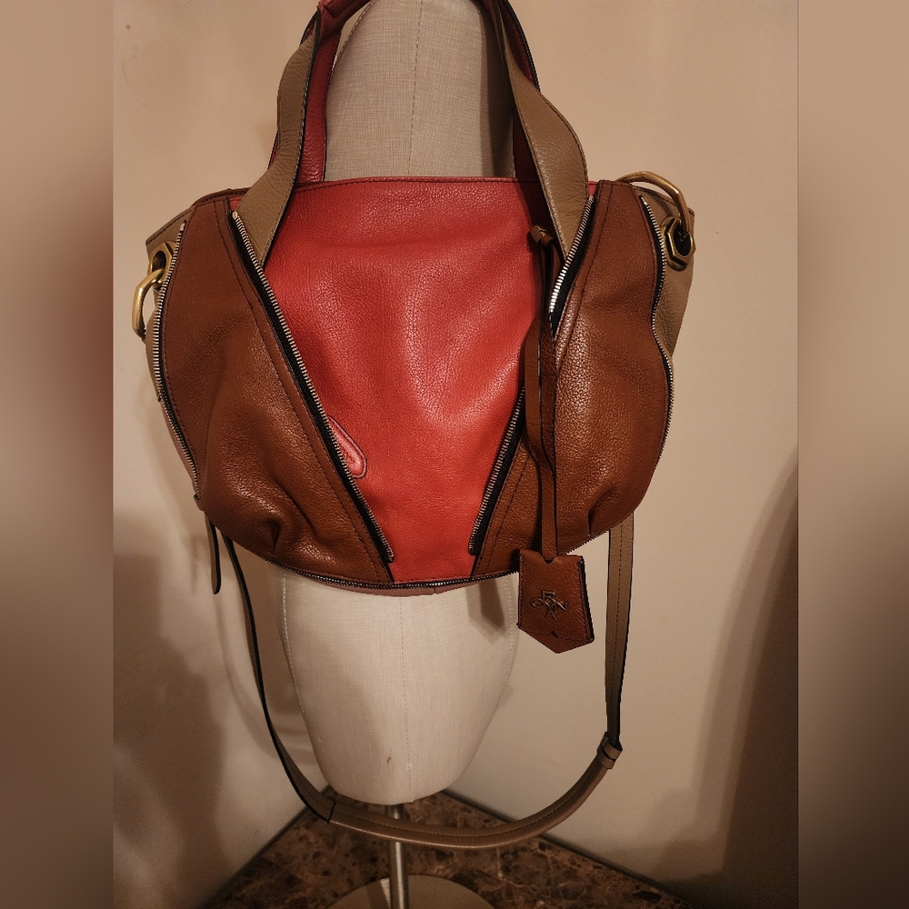 orYANY Brown and Burnt Orange Satchel Shoulder Bag